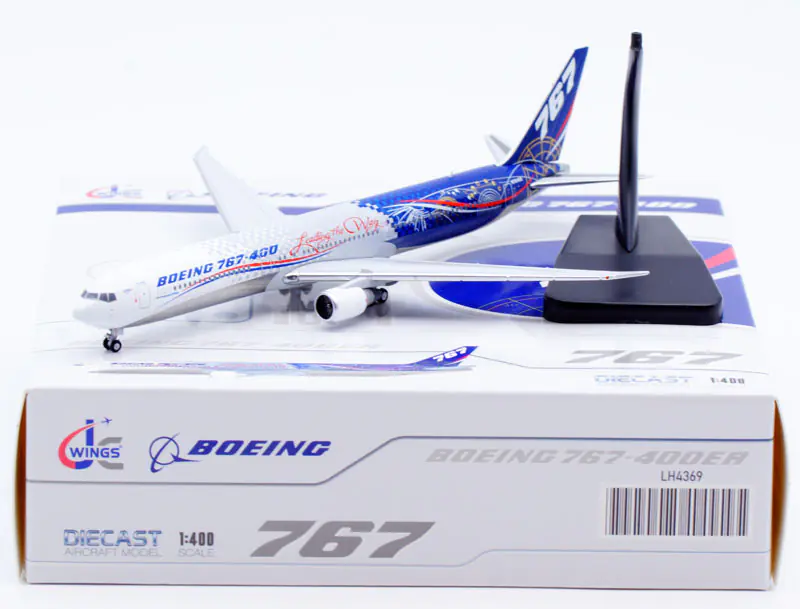 Collectible Diecast Aircraft Model Boeing B767-400ER [Leading the Way] LH4369 JC Wings 1:400 "House Color" Reg: N76400