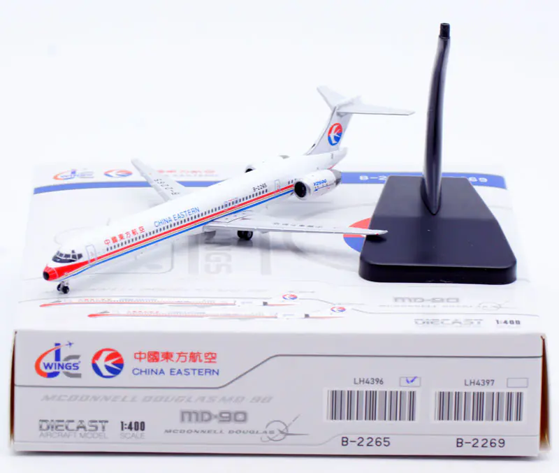 Collectible Diecast Aircraft Model MCDONNELL DOUGLAS MD-90 LH4396 JC Wings 1:400 China Eastern Airlines Reg: B-2265