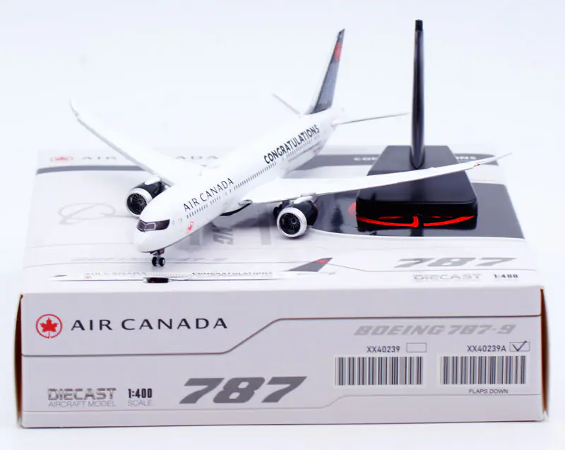Collectible Diecast Aircraft Model Boeing Boeing B787-9 XX40239A JC Wings 1:400 Air Canada Reg: C-FVNB Flaps Down