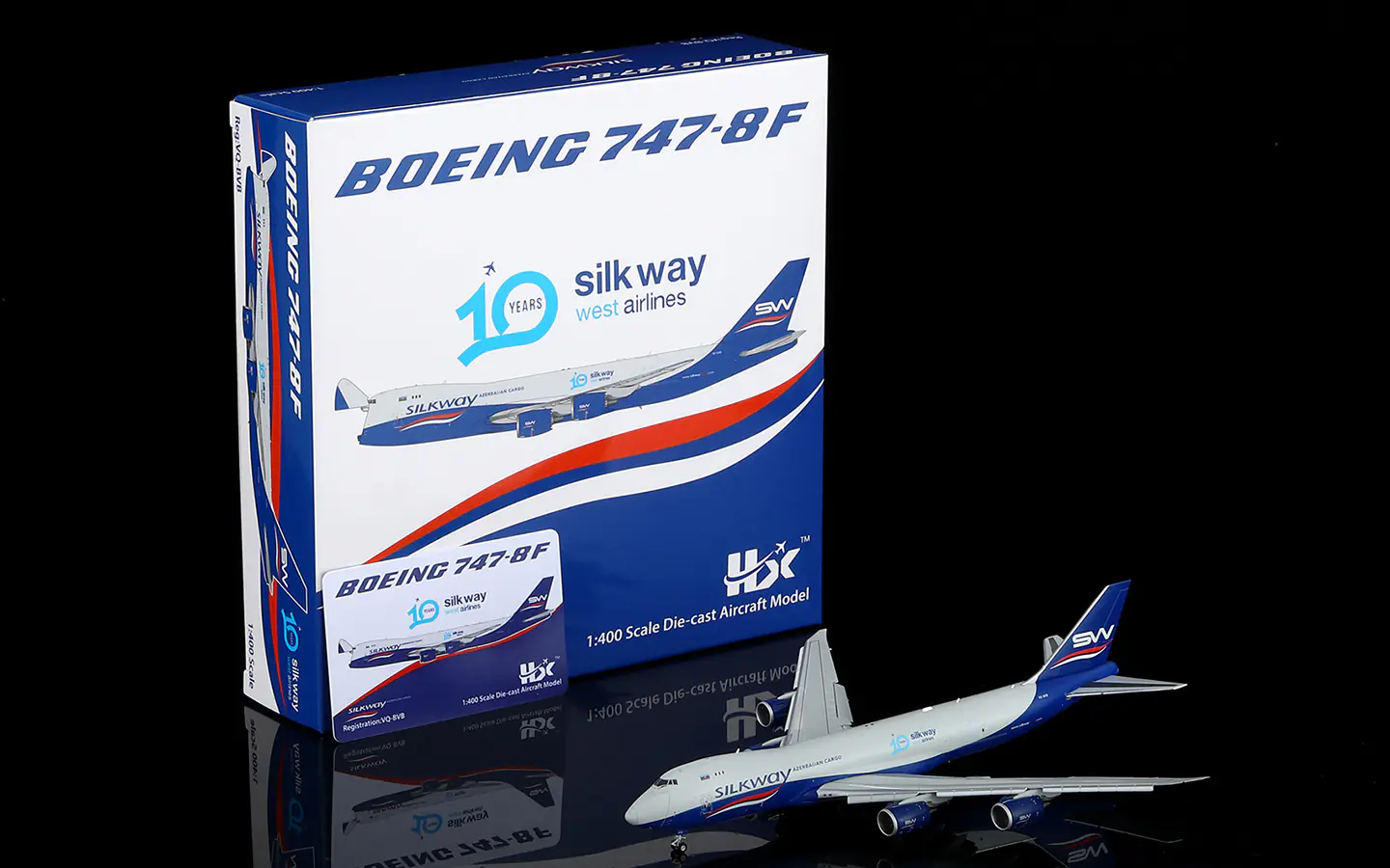 Collectible Diecast Aircraft Model  Boeing B747-8F B632501F HX Models silkway west airlines Reg: VQ-BVB Flaps Down