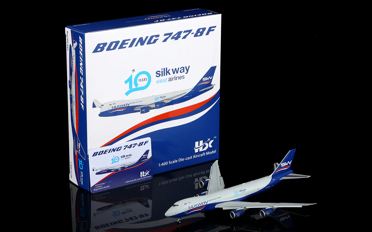 Collectible Diecast Aircraft Model  Boeing B747-8F B632502F HX Models silkway west airlines Reg: VQ-BVC Flaps Down
