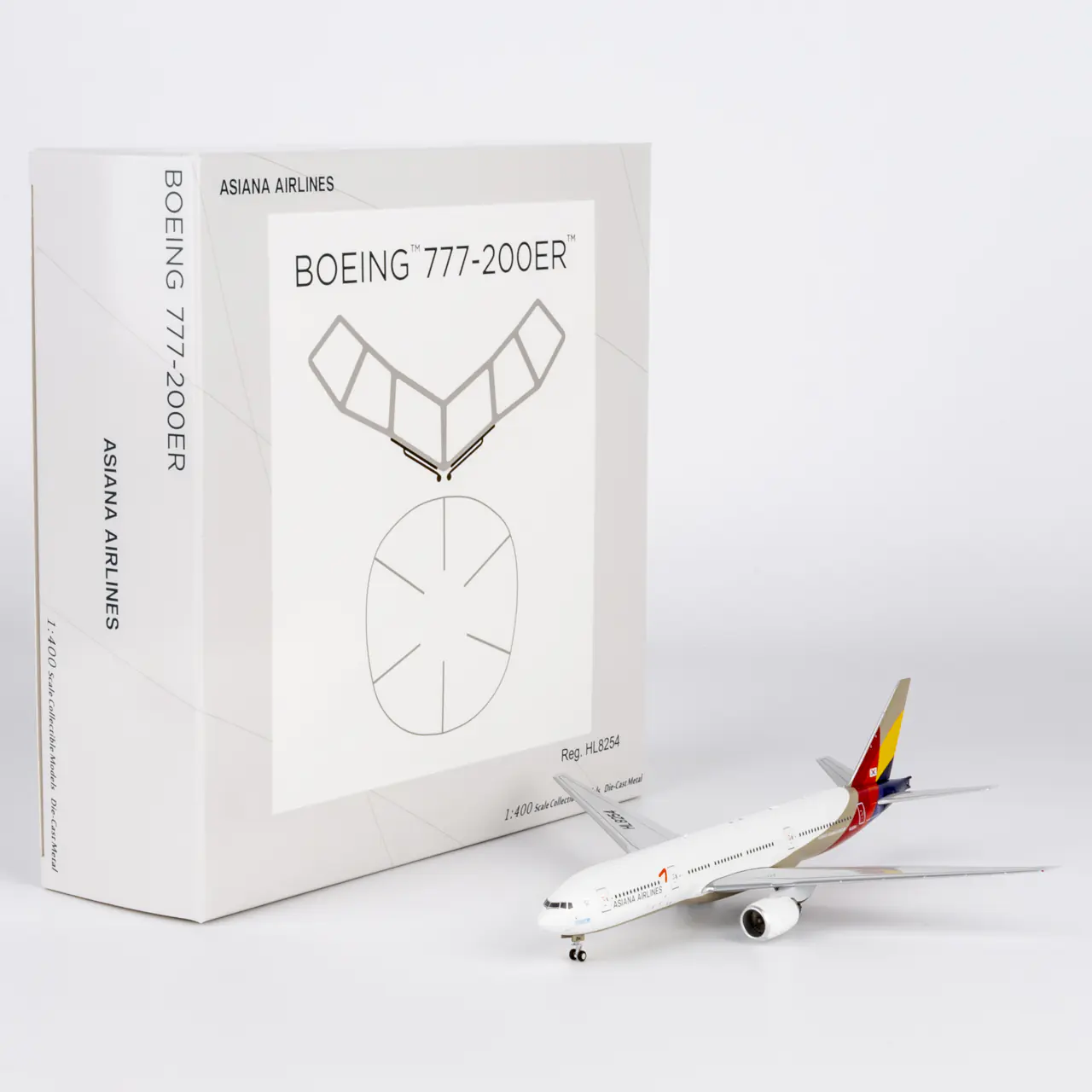 Collectible Diecast Aircraft Model Boeing B777-200ER 72065 NG Models 1:400 Asiana Airlines Reg: HL8254