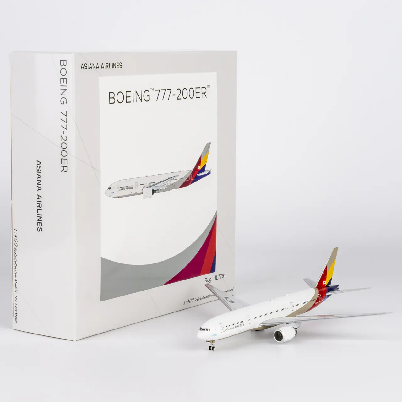 Collectible Diecast Aircraft Model Boeing B777-200ER 72066 NG Models 1:400 Asiana Airlines Reg: HL7791