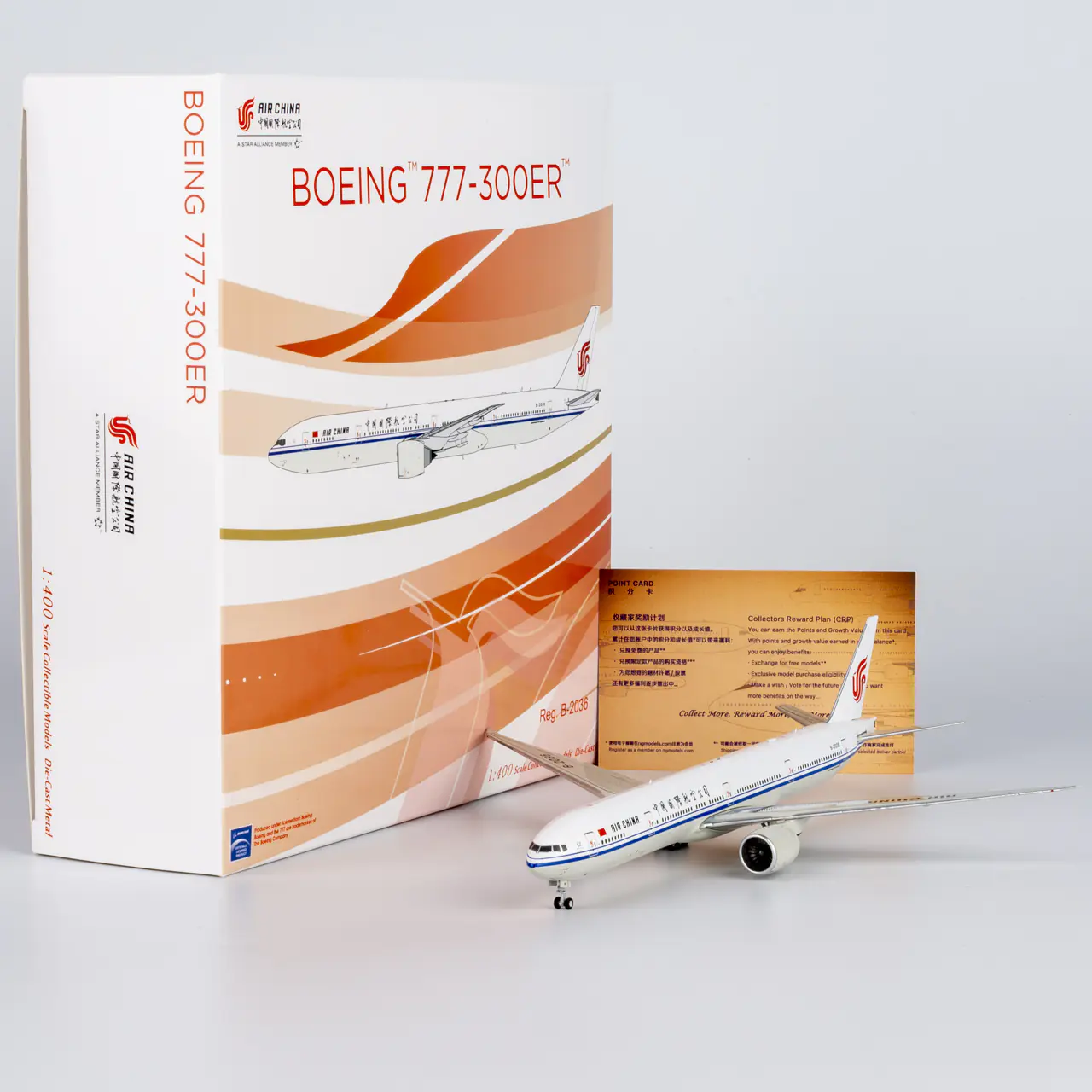Collectible Diecast Aircraft Model Boeing B777-300ER 73063 NG Models 1:400 Air China Reg: B-2036