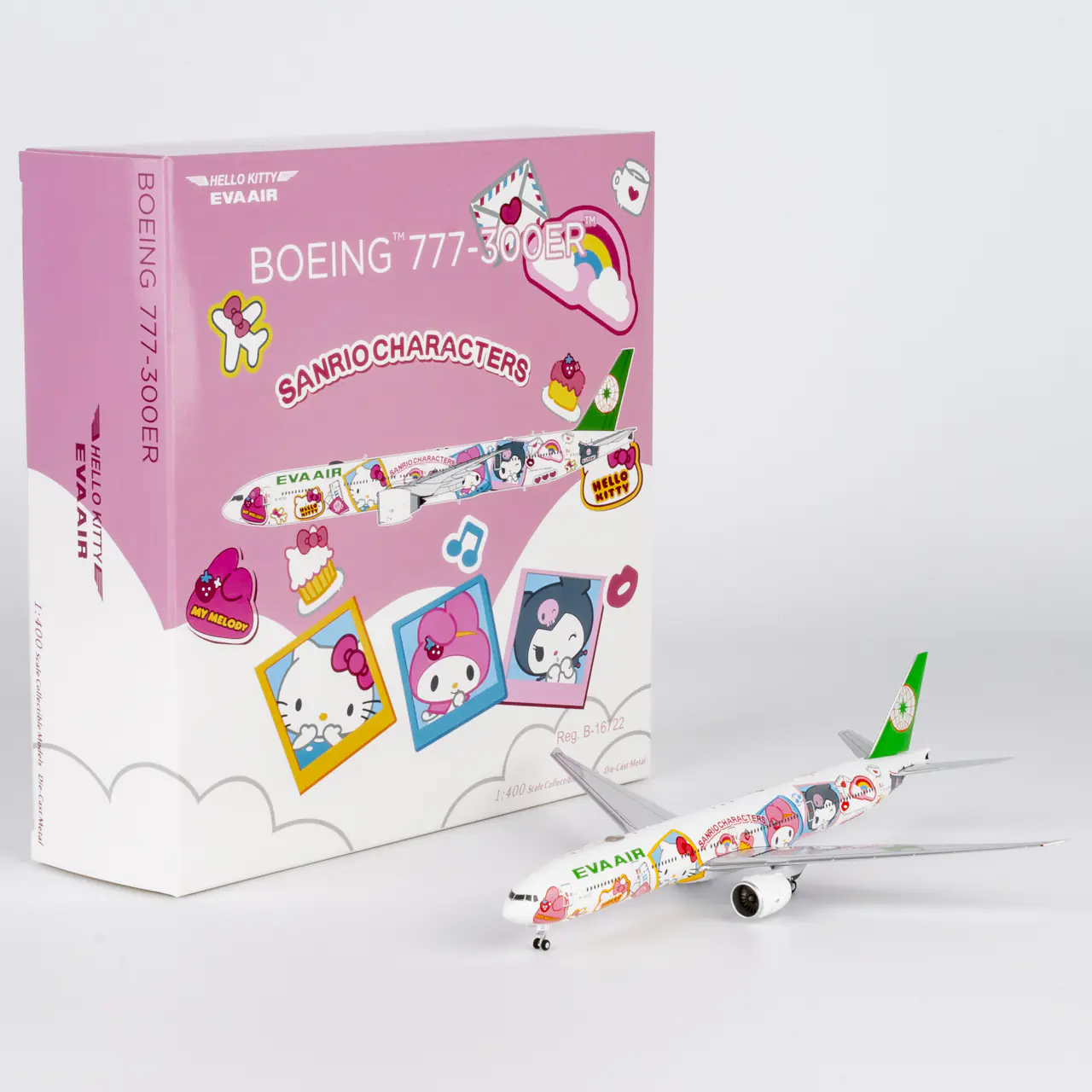 Collectible Diecast Aircraft Model Boeing B777-300ER 73076 NG Models 1:400 Eva Airways Reg: B-16722