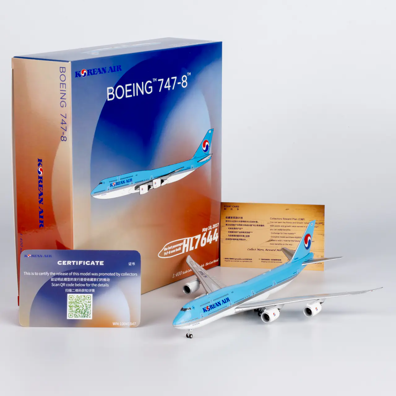 Collectible Diecast Aircraft Model Boeing B747-8 78036 NG Models 1:400 Korean Air Reg: HL7644
