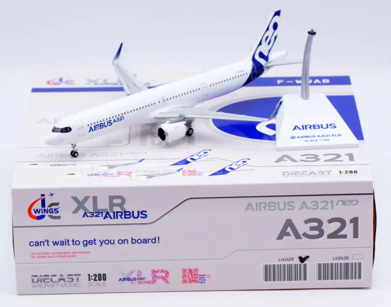 Collectible Diecast Aircraft Model Airbus Industrie A321NEO LH2429 JC Wings 1:200 "House Color" Reg: F-WWAB