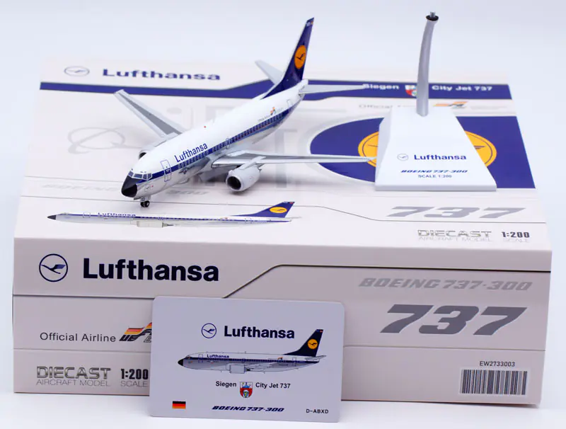 Collectible Diecast Aircraft Model Boeing B737-300 EW2733003 JC Wings 1:200 Lufthansa Airlines Reg: D-ABXD