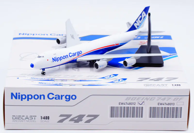 Collectible Diecast Aircraft Model Boeing B747-8F EW4748011 JC Wings 1:400 Nippon Cargo "Blue Nose" Reg: JA11KZ