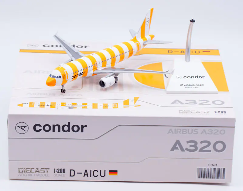 Collectible Diecast Aircraft Model Airbus A320 LH2413 JC Wings 1:200 Condor Airlines Reg: D-AICU