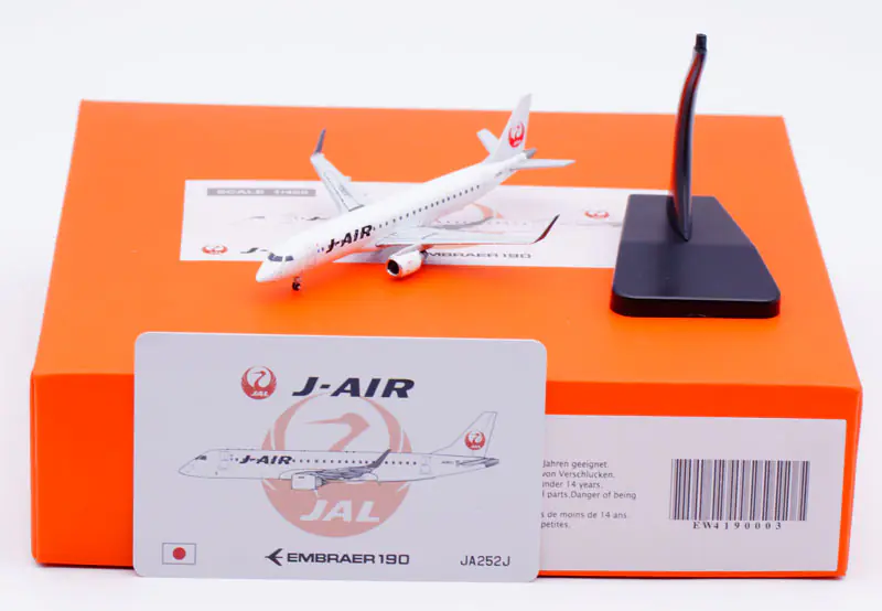 Collectible Diecast Aircraft Model EMBRAER 190-100STD EW4190003 JC Wings 1:400 J-Air JAL Reg: JA252J