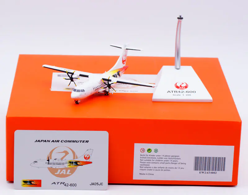 Collectible Diecast Aircraft Model ATR42-600 Tajima EW2AT4002 JC Wings 1:200 Japan Air Commuter JAL Reg: JA05JC