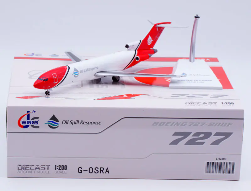 Collectible Diecast Aircraft Model Boeing B727-200F(Adv) LH2380 JC Wings 1:200 T2 Aviation Reg: G-OSRA