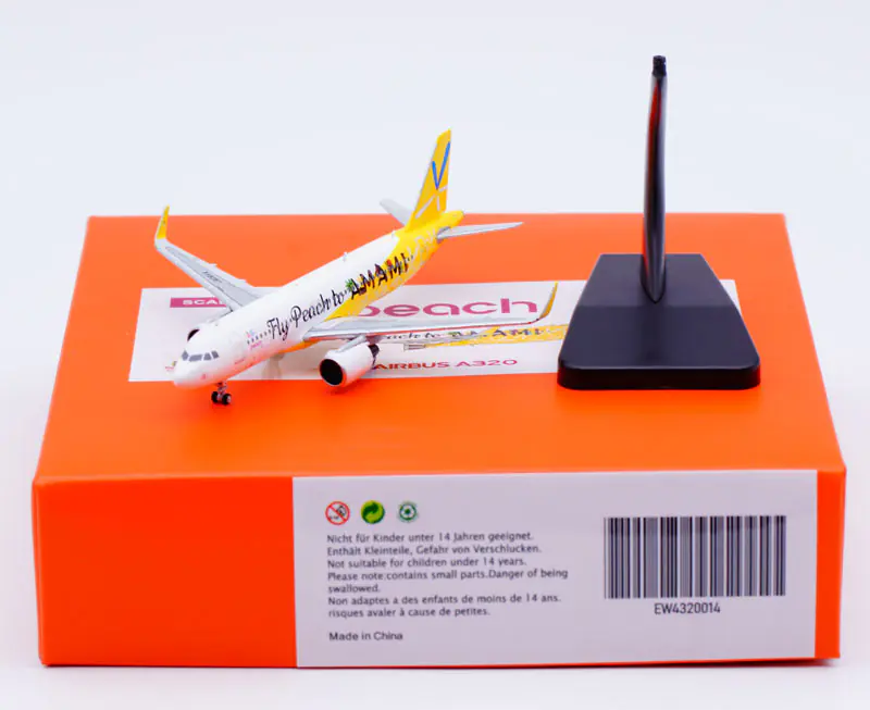 Collectible Diecast Aircraft Model Airbus A320 EW4320014 JC Wings 1:400 Peach Airlines Reg: JA08VA