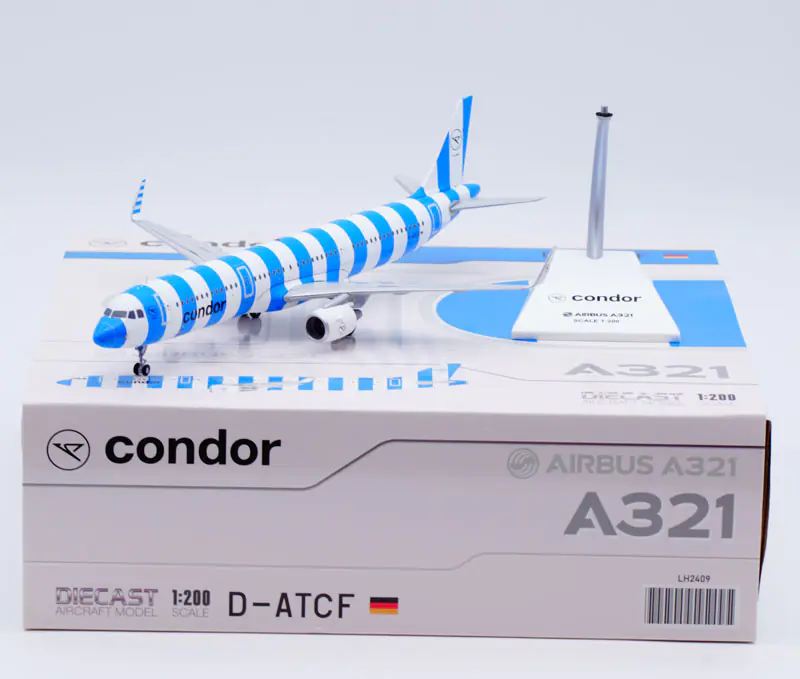 Collectible Diecast Aircraft Model Airbus A321 LH2409 JC Wings 1:200 Condor Airlines Reg: D-ATCF