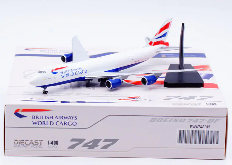 Collectible Diecast Aircraft Model Boeing B747-8F EW4748014 JC Wings 1:400 British Airways World Cargo Reg: G-GSSF