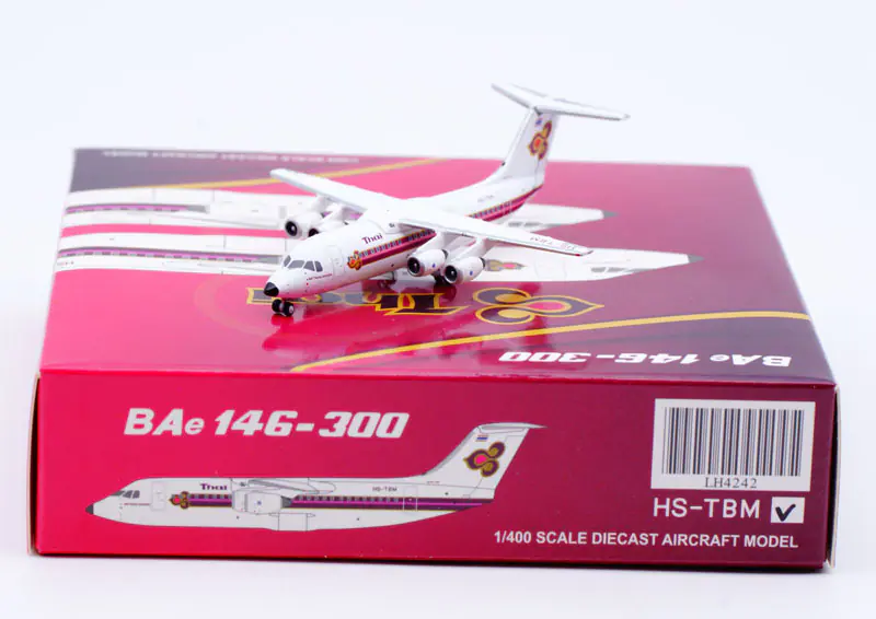 Collectible Diecast Aircraft Model Aerospace BAe 146-300 LH4242 JC Wings 1:400 Thai Airways Reg: HS-TBM