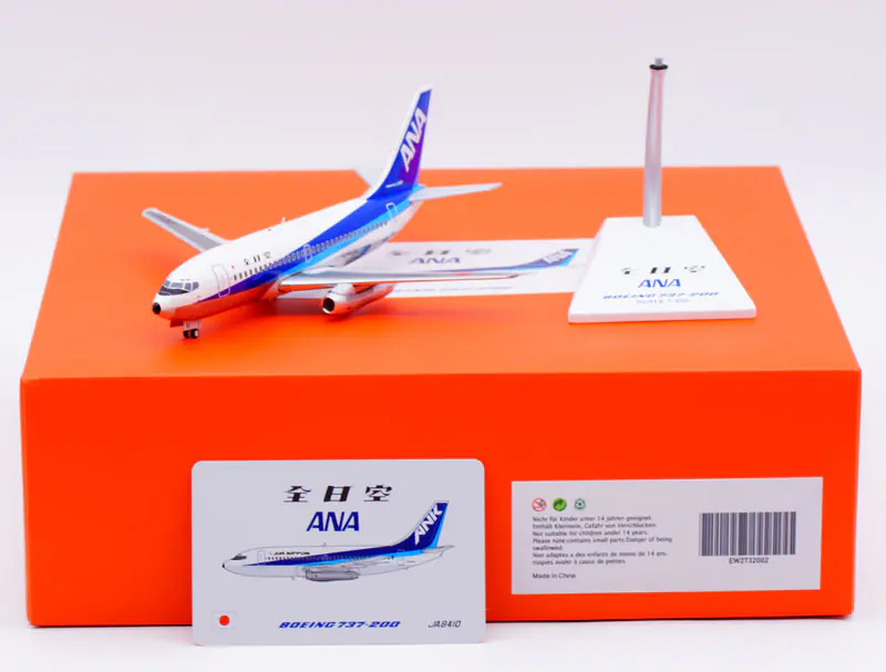 Collectible Diecast Aircraft Model Boeing B737-200 EW2732002 JC Wings 1:200 ANA All Nippon Airways "Polished" Reg: JA8410