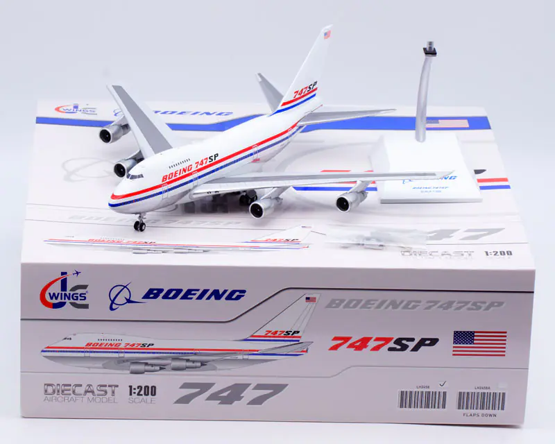 Collectible Diecast Aircraft Model Boeing B747SP LH2458 JC Wings 1:200 'House Color' Reg: N747SP