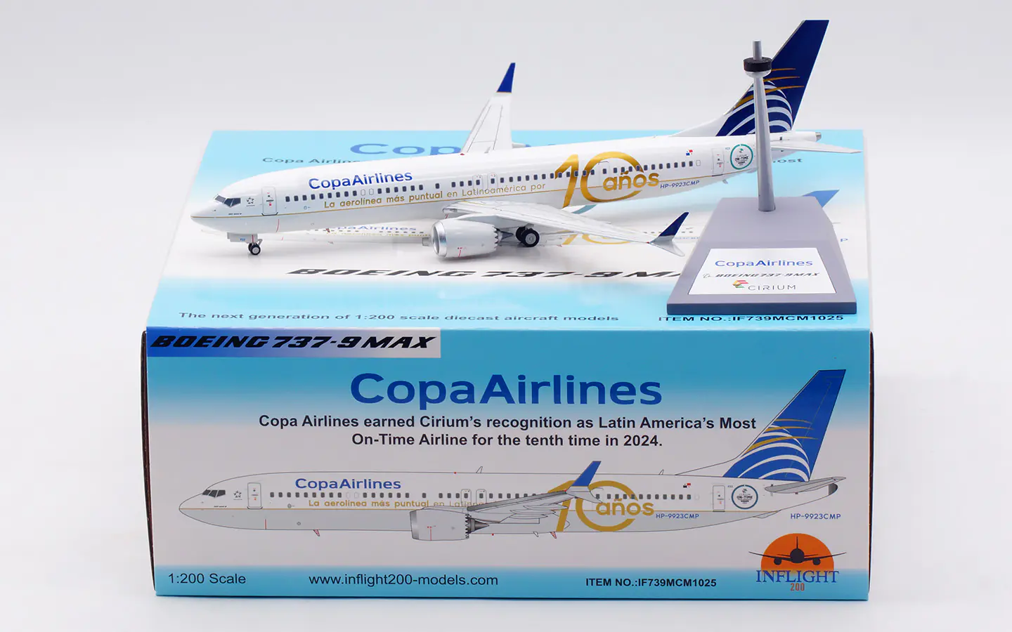 Collectible Diecast Aircraft Model Boeing B737-9 MAX IF739MCM1025 INFLIGHT 1:200 Copa Airlines Reg: HP-9923CMP