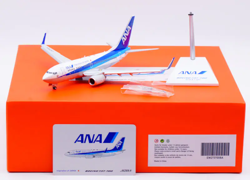 Collectible Diecast Aircraft Model Boeing B737-700 EW2737008A JC Wings 1:200 ANA All Nippon Airways Reg: JA06AN Flaps Down