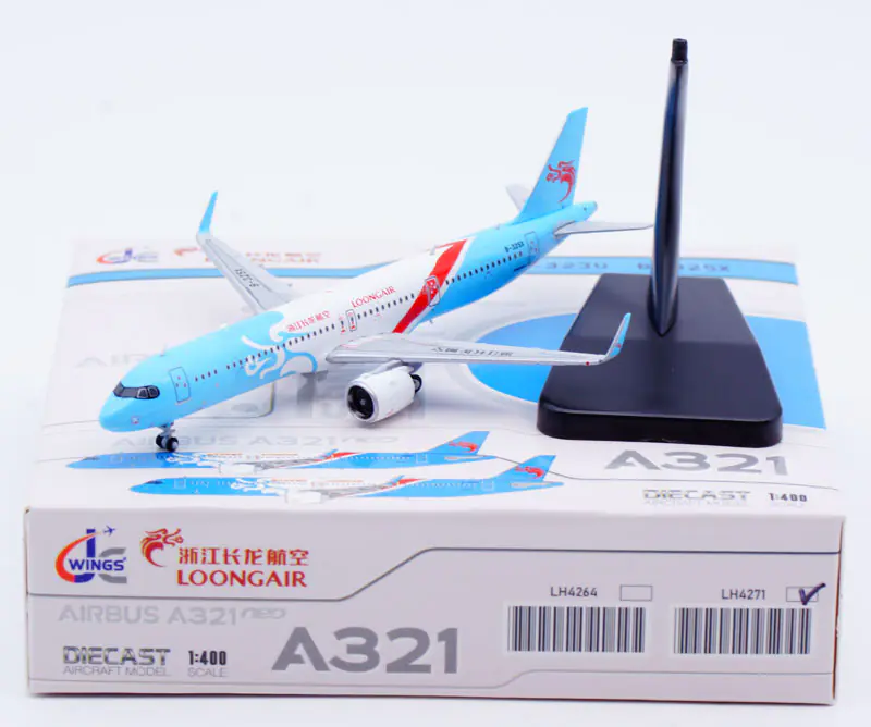 Collectible Diecast Aircraft Model Airbus A321neo LH4271 JC Wings 1:400 Loong Air Reg: B-325X