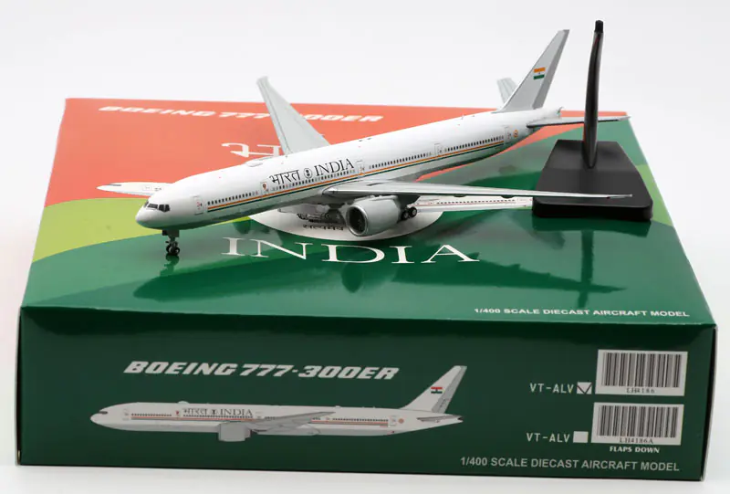 Collectible Diecast Aircraft Model Boeing B777-300ER LH4186 JC Wings 1:400 Government of India Reg: VT-ALV