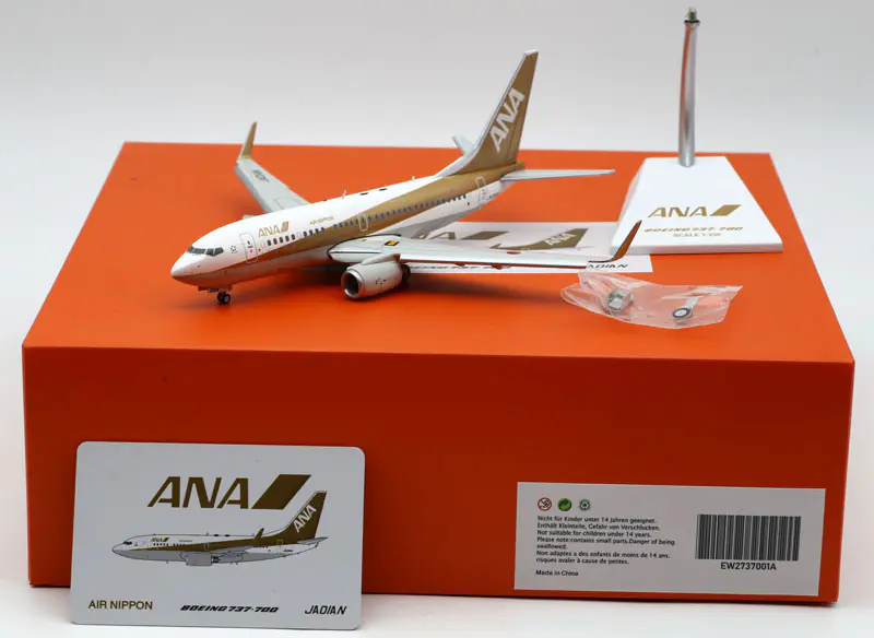 Collectible Diecast Aircraft Model Boeing B737-700 EW2737001A JC Wings 1:200 ANA All Nippon Airways Reg: JA01AN Flaps Down