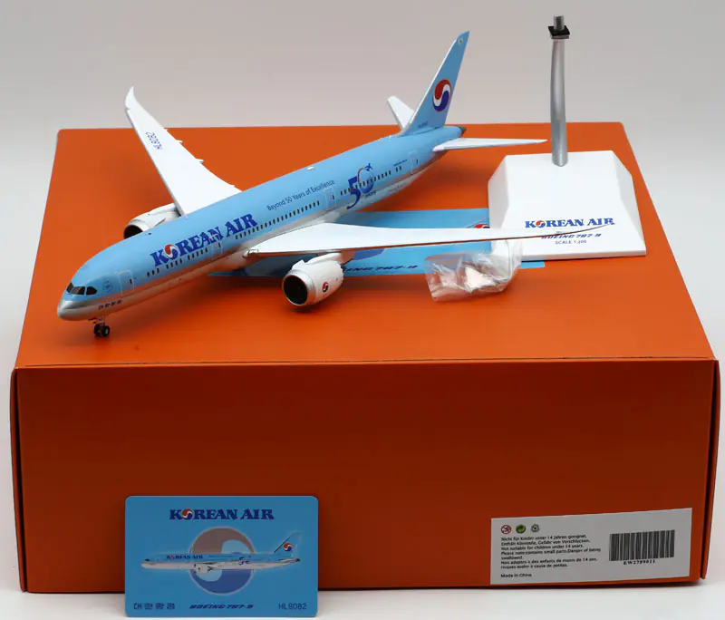 Collectible Diecast Aircraft Model Boeing B787-9 EW2789011 JC Wings 1:200 Korean Air "50 Years" Reg: HL8082