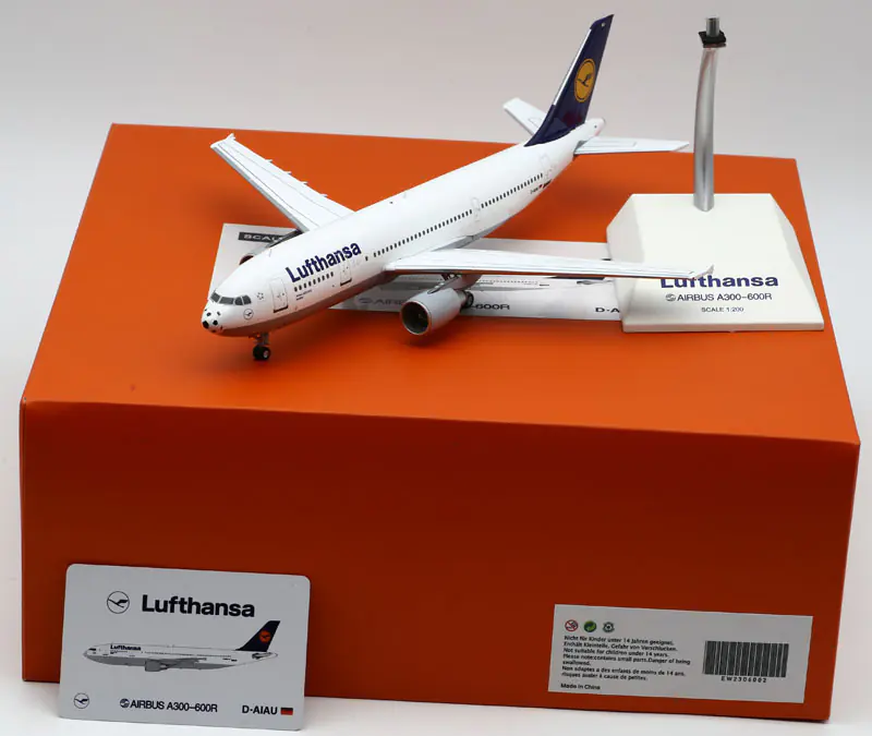 Collectible Diecast Aircraft Model Airbus A300-600R EW2306002 JC Wings 1:200 Lufthansa Airlines Reg: D-AIAU