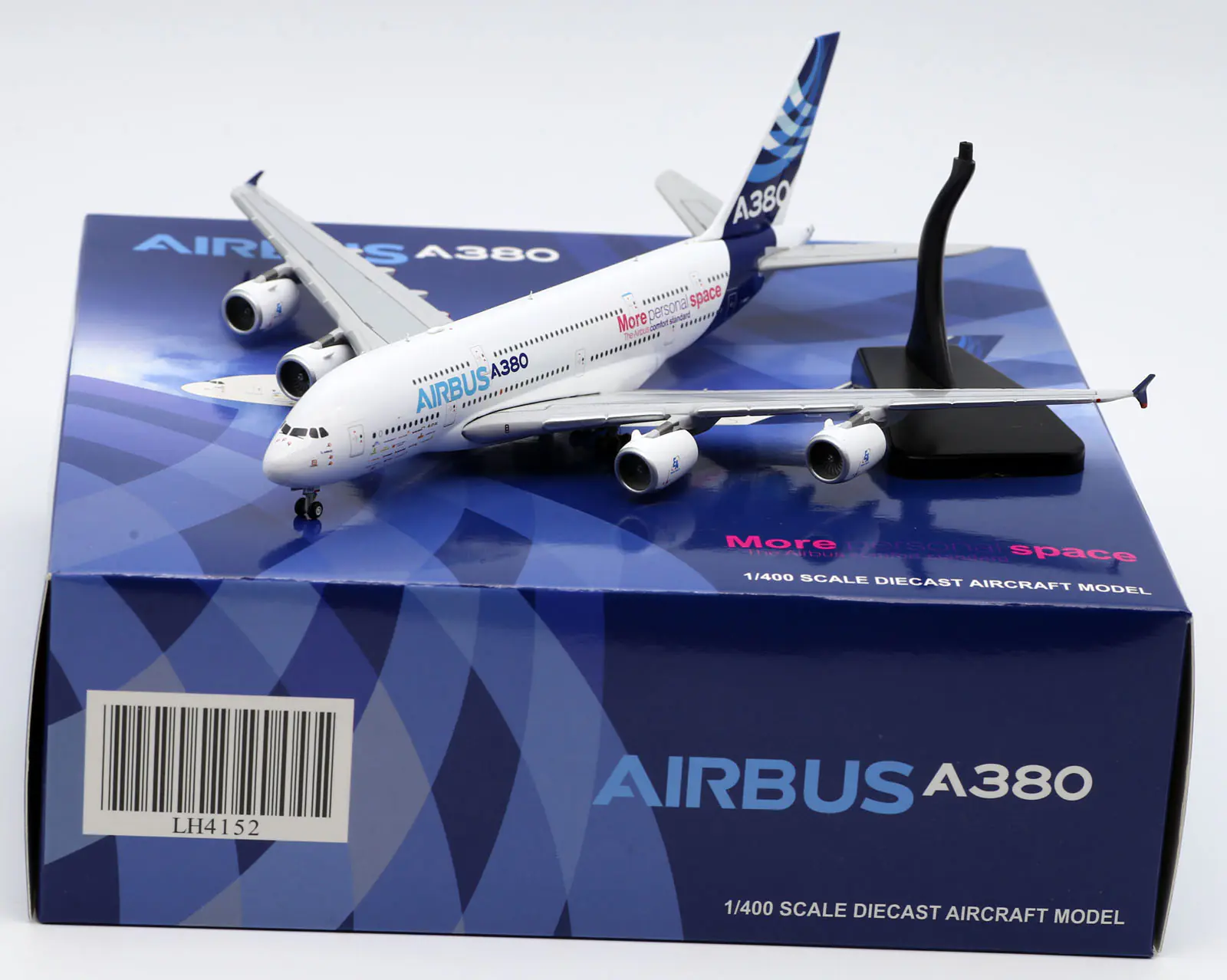 Collectible Diecast Aircraft Model Airbus INDUSTRIE  A380 LH4152 JC Wings 1:400 "House Color" Reg: F-WWDD
