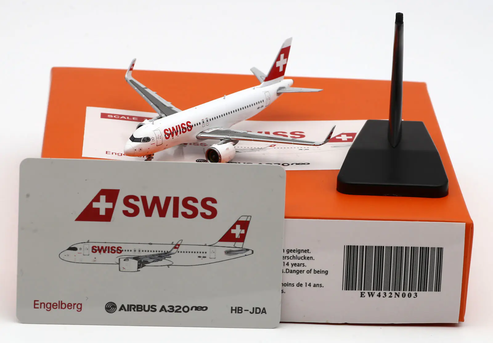 Collectible Diecast Aircraft Model Airbus A320neo EW432N003 JC Wings 1:400 SWISS Airlines Reg: HB-JDA