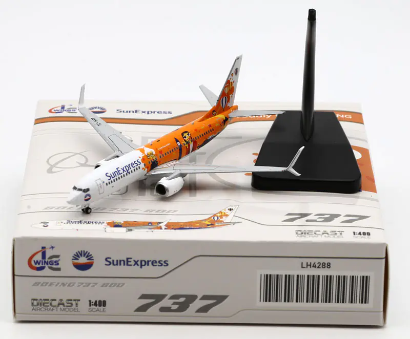Collectible Diecast Aircraft Model Boeing B737-800 LH4288 JC Wings 1:400 SunExpress Airlines Reg: TC-SPF