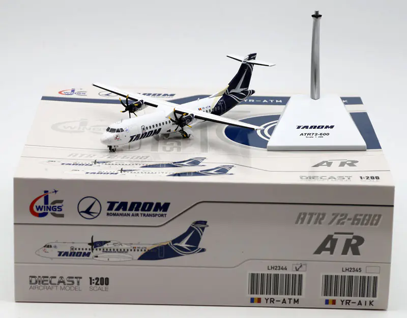 Collectible Diecast Aircraft Model ATR72-600 LH2344 JC Wings 1:200 TAROM ROMANIAN Airlines Reg: YR-ATM