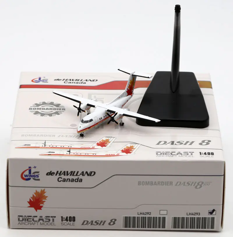 Collectible Diecast Aircraft Model Bombardier Dash 8-Q100 LH4293 JC Wings 1:400 Havilland Canada "House Color" Reg: C- GGPJ