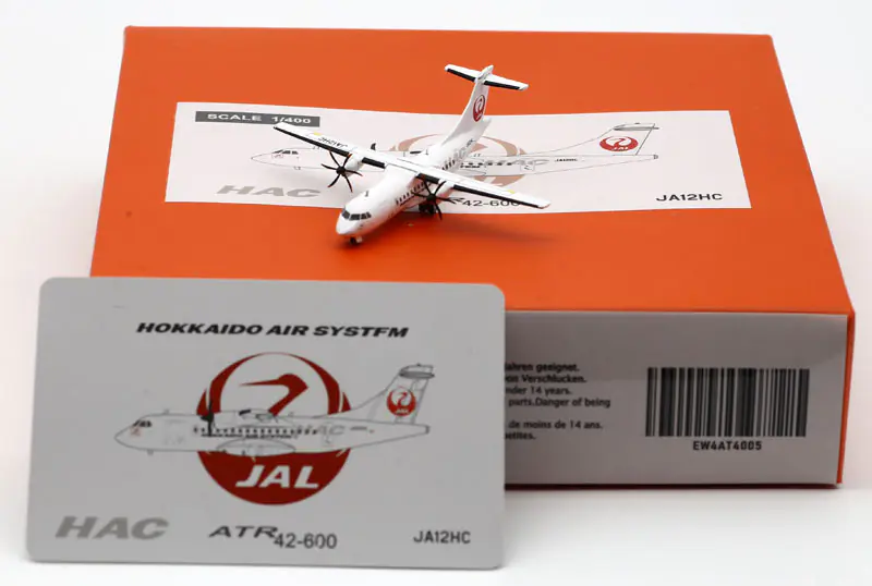 Collectible Diecast Aircraft Model ATR42-600 EW4AT4005 JC Wings 1:400 Hokkaido Air System Reg: JA12HC