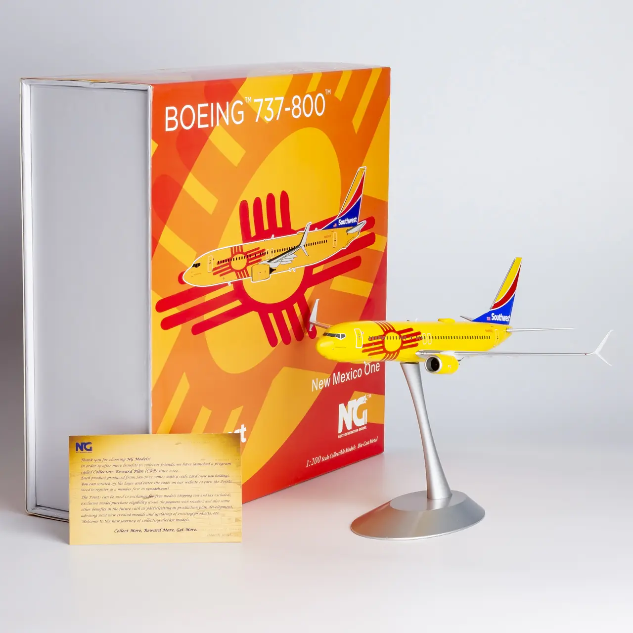 Collectible Diecast Aircraft Model Boeing B737-800 08003 NG Models 1:200 Southwest Airlines Reg: N8655D