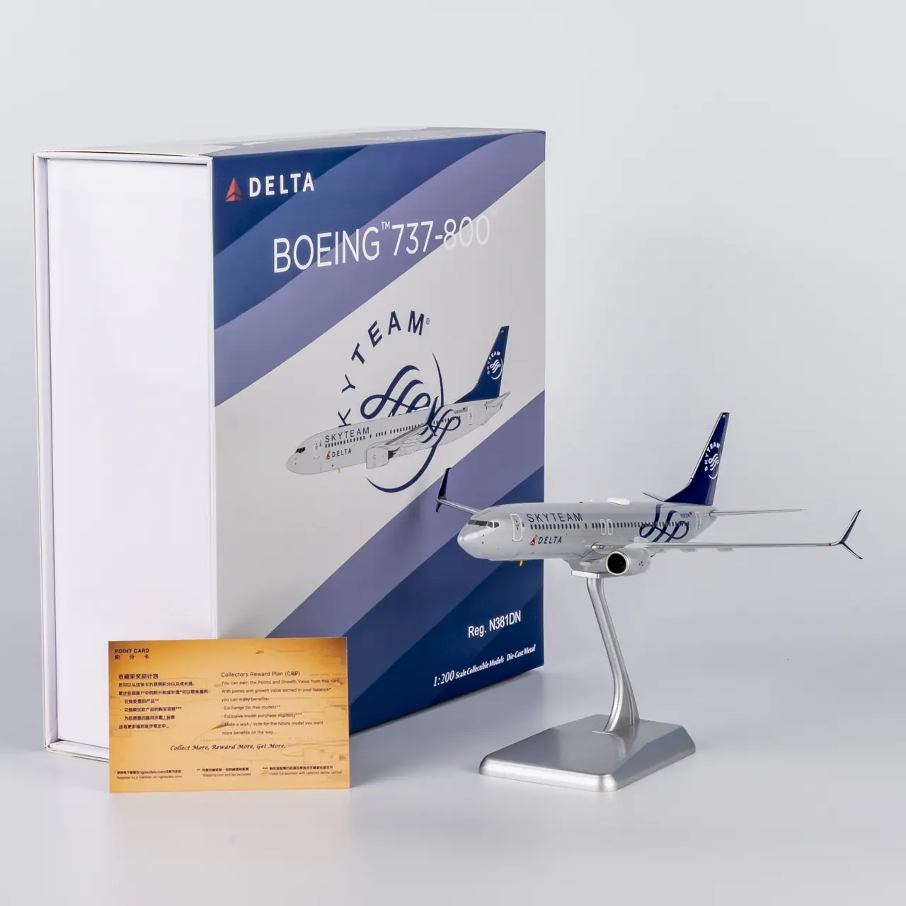 Collectible Diecast Aircraft Model Boeing B737-800 08013 NG Models 1:200 Delta Air Lines Reg: N381DN