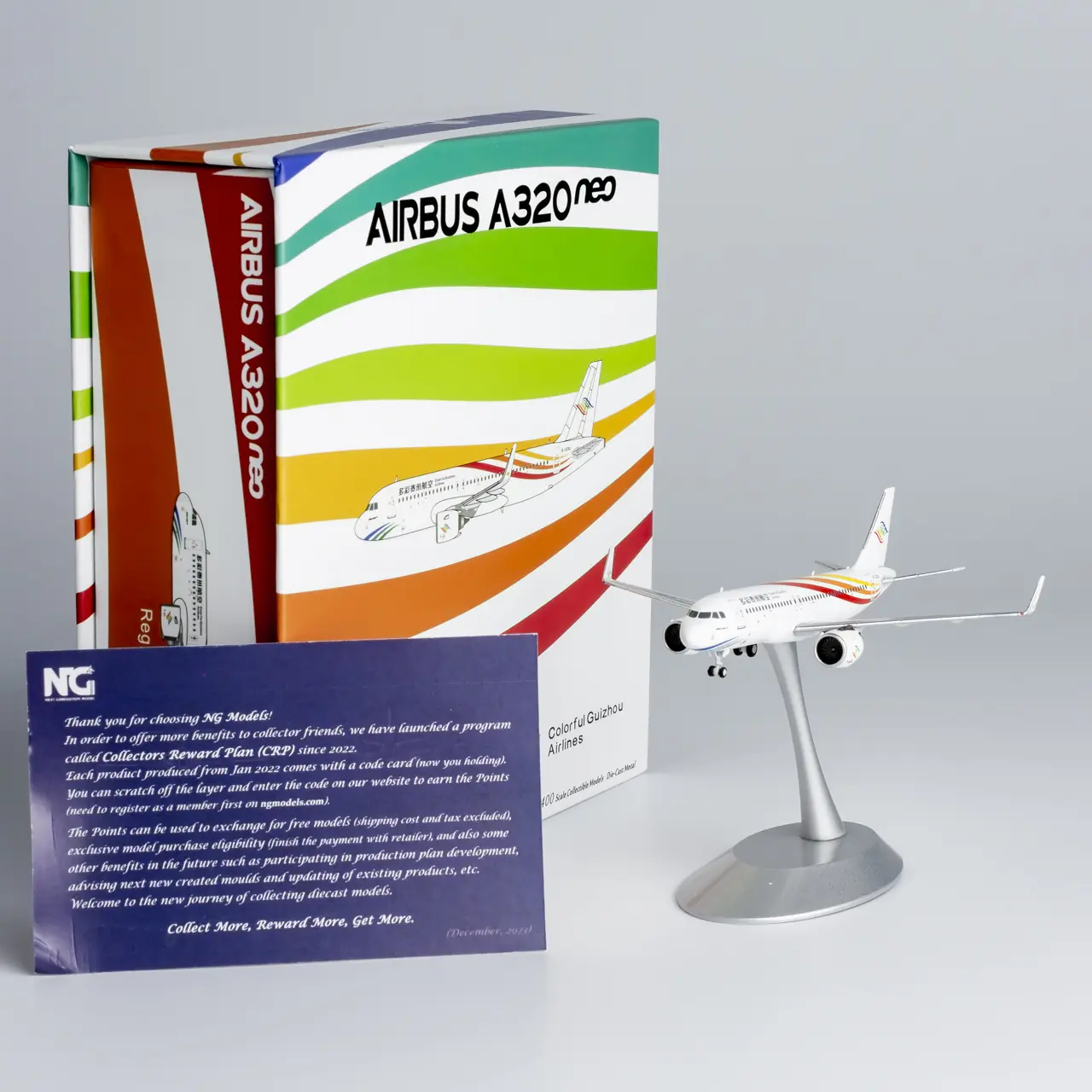 Collectible Diecast Aircraft Model Airbus A320neo 15053 [ULTIMATE] NG Models 1:400  Colorful Guizhou Airlines Reg: B-329J