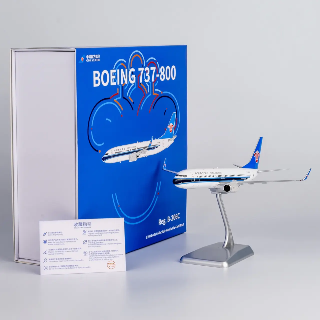 Collectible Diecast Aircraft Model Boeing B737-800 24038 NG Models 1:200 China Southern Airlines Reg: B-206C