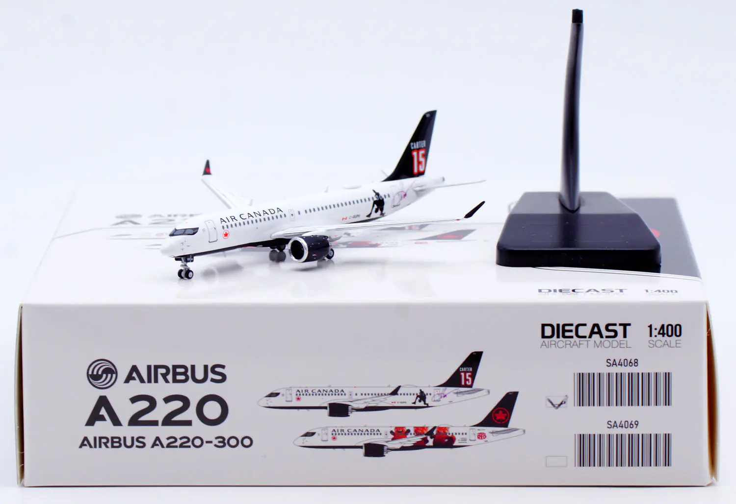 Collectible Diecast Aircraft Model Airbus A220-300 SA4068 JC Wings 1:400 Air Canada Reg: C-GUPG