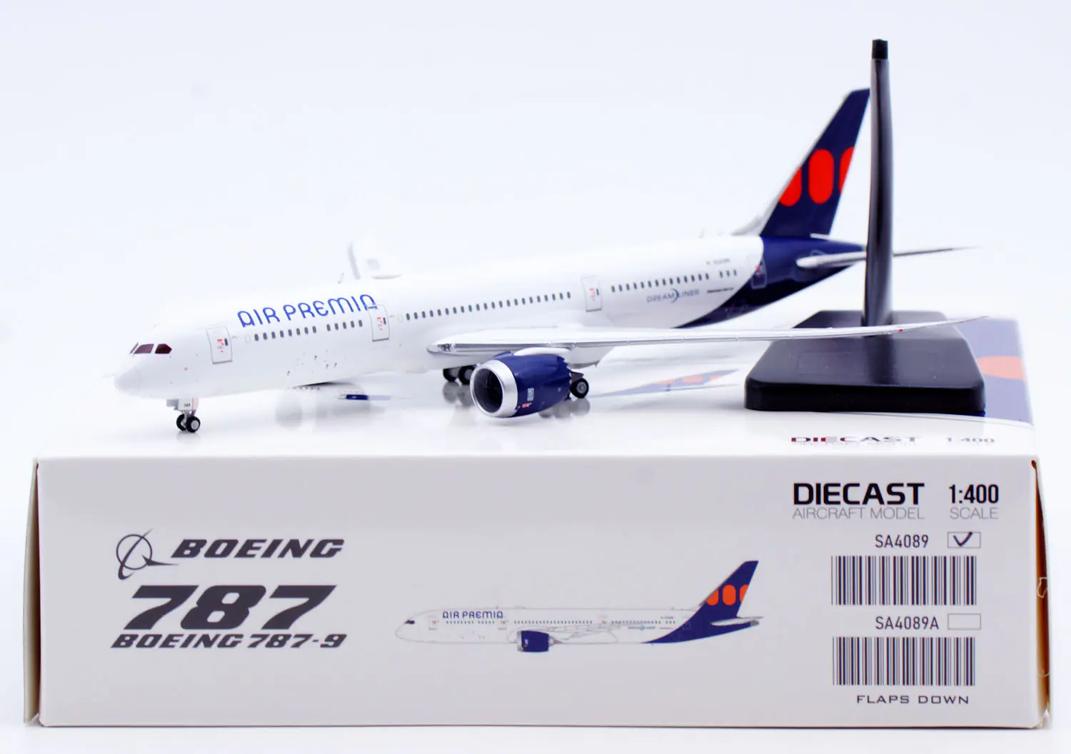 Collectible Diecast Aircraft Model Boeing B787-9 SA4089 JC Wings 1:400 Air Premia Reg: HL8389