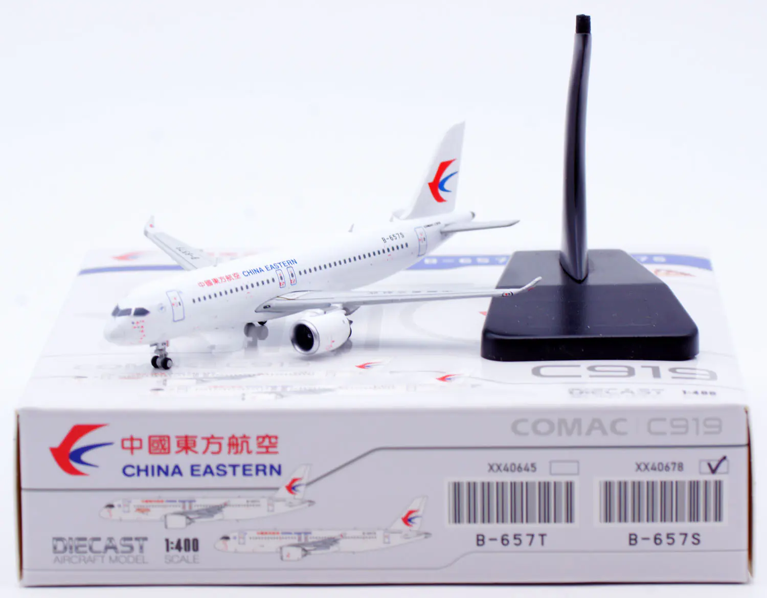 Collectible Diecast Aircraft Model COMAC C919 XX40678 JC Wings 1:400 China Eastern Airlines Reg: B-657S