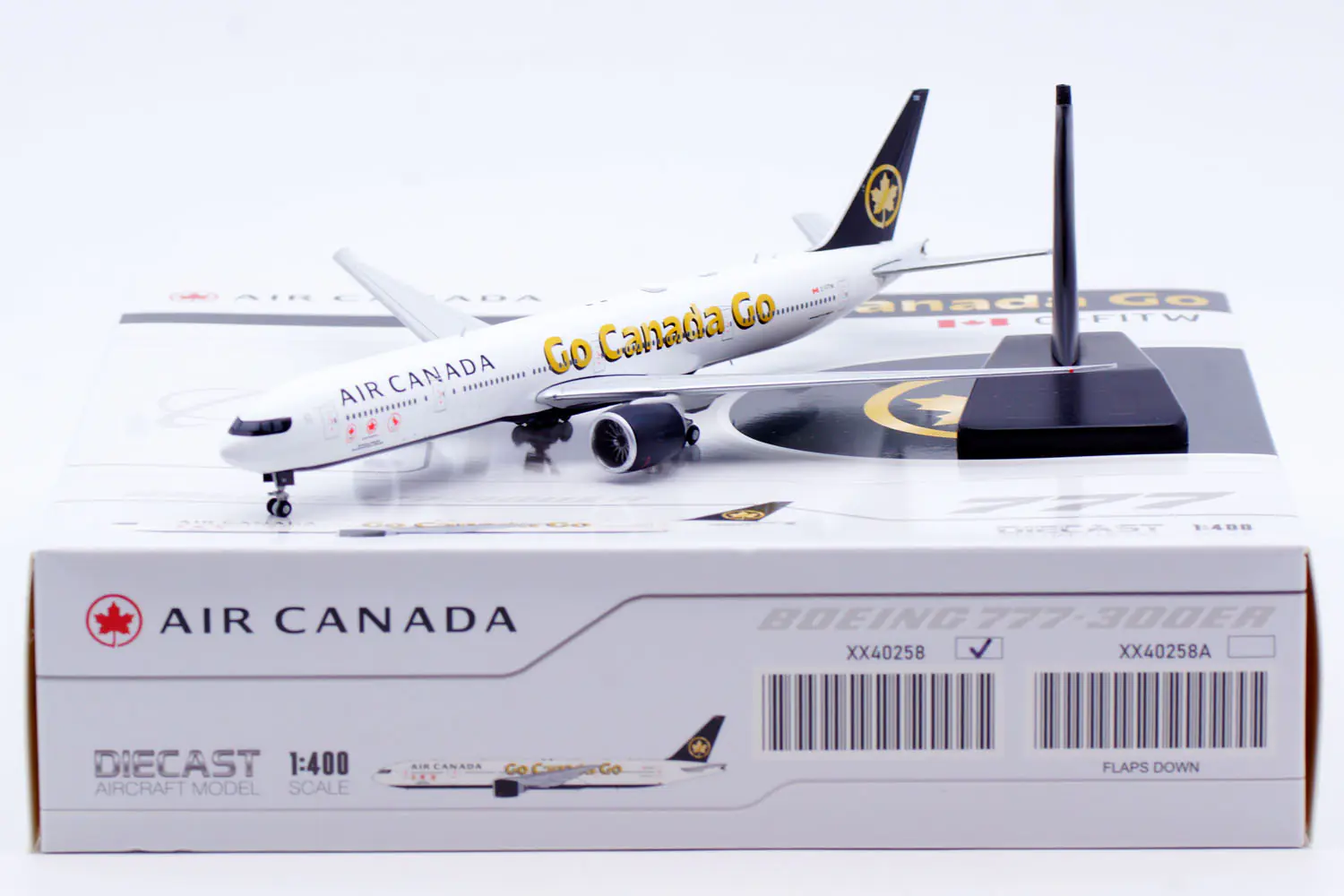 Collectible Diecast Aircraft Model Boeing B777-300ER XX40258 JC Wings 1:400 Air Canada Reg: C-FITW