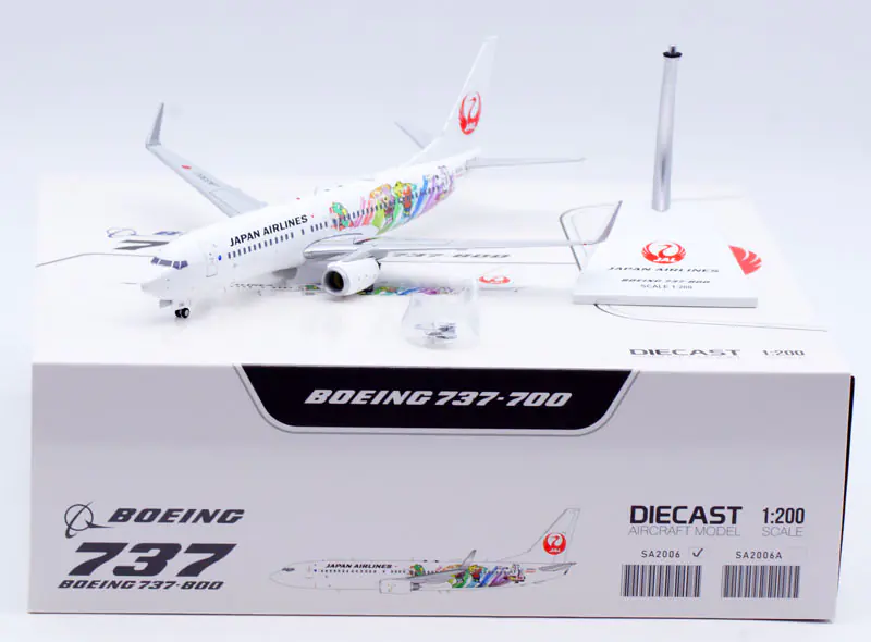 Collectible Diecast Aircraft Model Boeing B737-800 SA2006 JC Wings 1:200 Japan Airlines JAL Reg: JA330J
