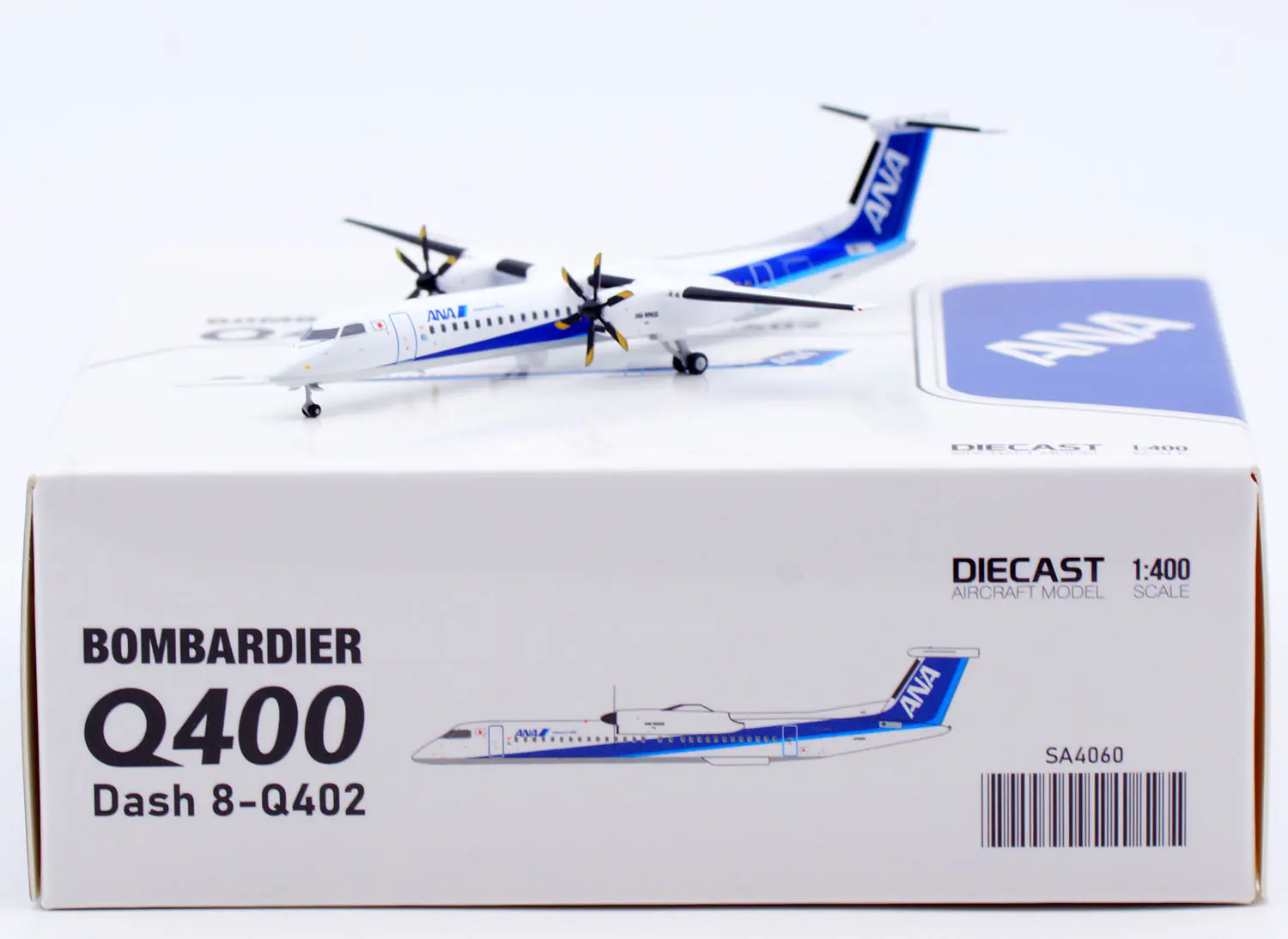 Collectible Diecast Aircraft Model Bombardier Dash 8-Q400 SA4060 JC Wings 1:400 ANA All Nippon Airways Reg: JA852A