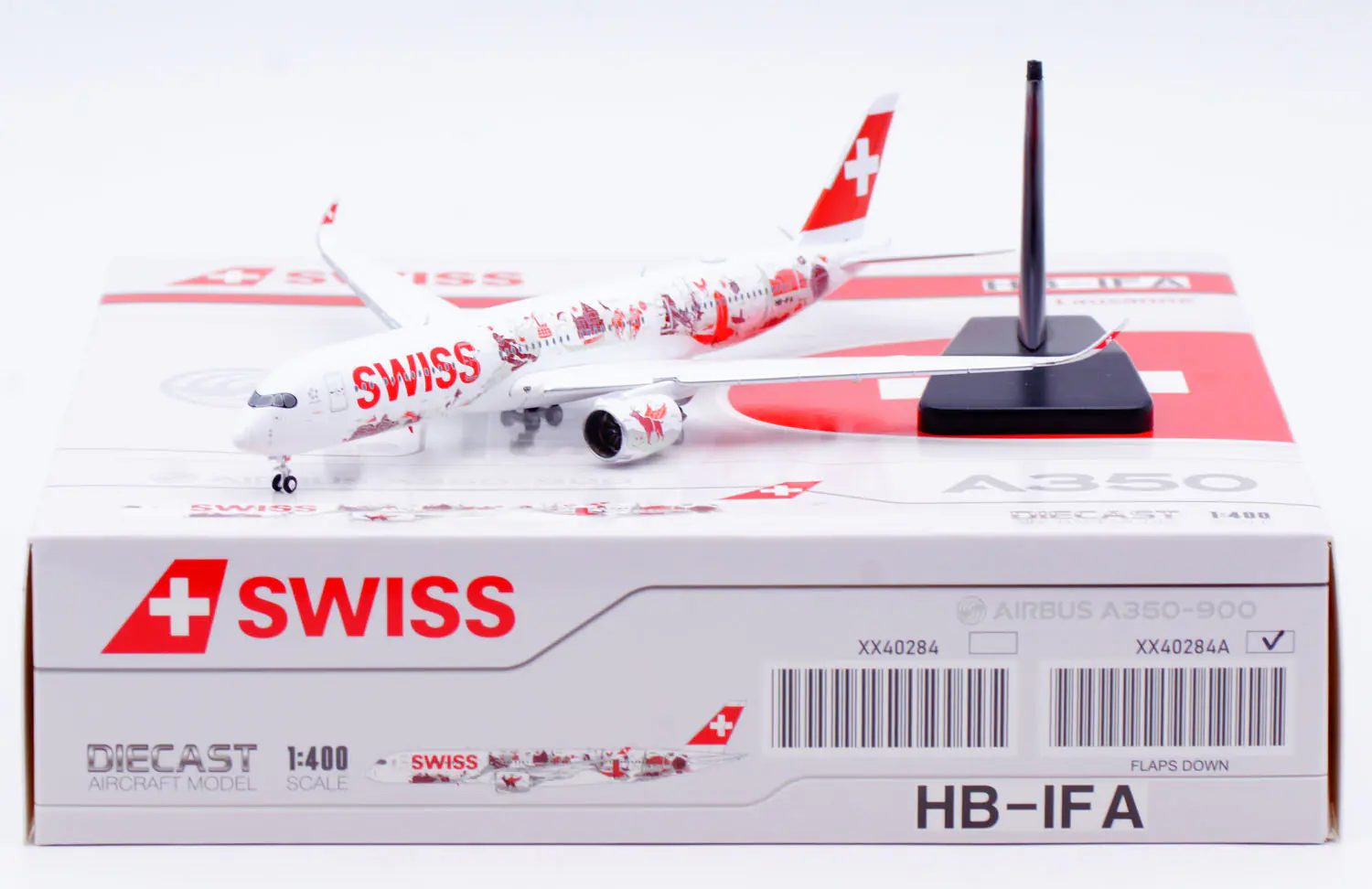 Collectible Diecast Aircraft Model Airbus A350-900XWB XX40284A Wings 1:400 Swiss [Wanderlust] Reg: HB-IFA Flaps Down