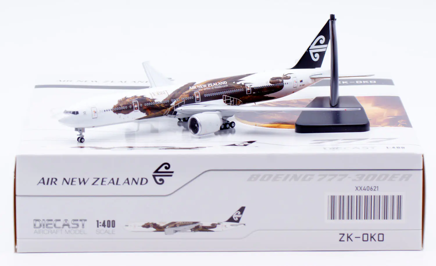Collectible Diecast Aircraft Model Boeing B777-300ER XX40621 JC Wings 1:400 Air New Zealand [Desolation of Smaug] Reg: ZK-OKO