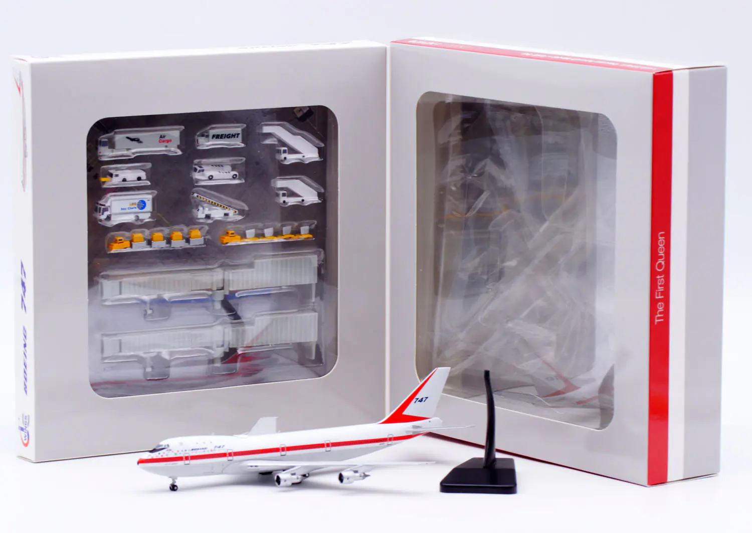 Collectible Diecast Aircraft Model Boeing B747-100 XX40278 Wings 1:400 [House Color][First Prototype] Reg: N7470 With GSE set