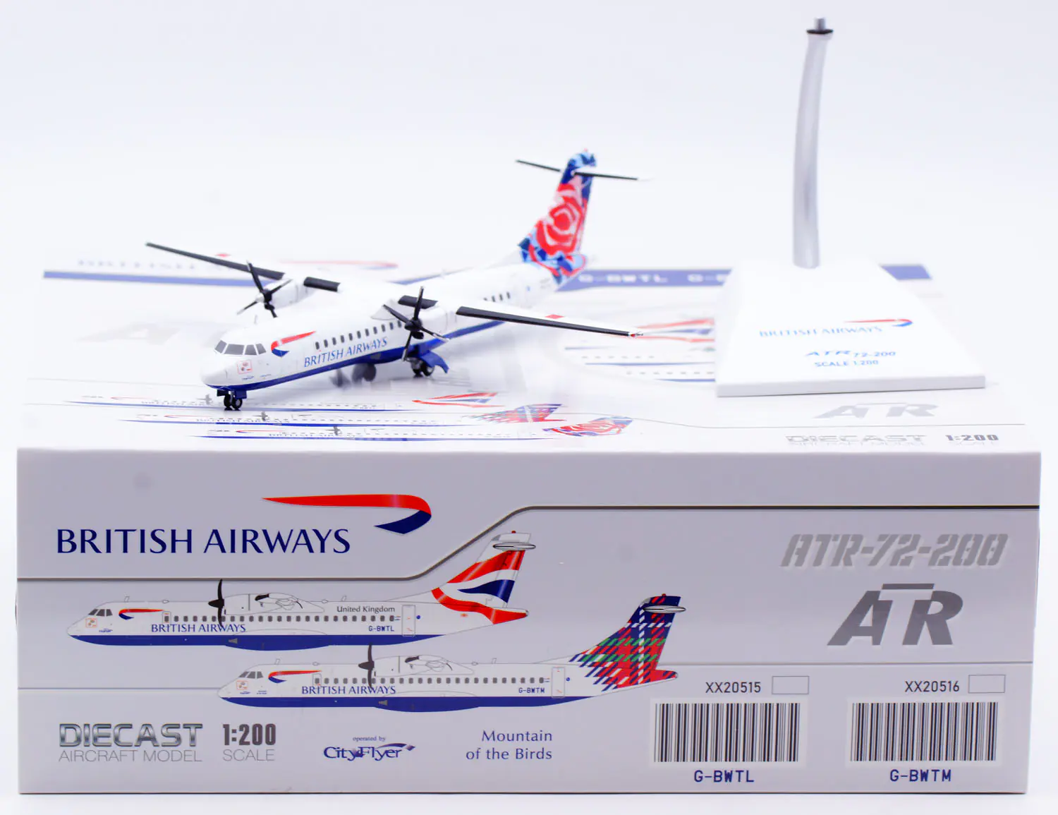 Collectible Diecast Aircraft Model ATR 72-200 XX20517 JC Wings 1:200 British Airways Reg: G-BVTK